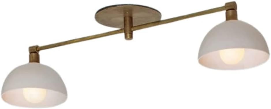 NauticalMart 2 Armed Wall Light Modern Brushed Brass Sputnik Chandelier Light Fixture (White)