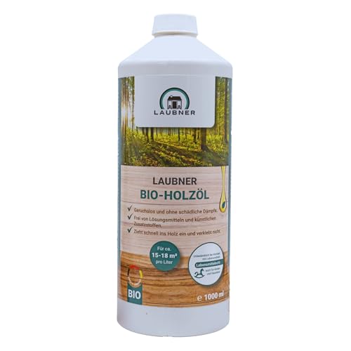 BIO Holzöl universal (1 Liter) lebensmittelecht für innen, geruchslos, farblos für Möbel, Holzböden, Pflanzgefäße - Pflegeöl