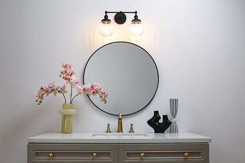 Image of PERMO 2 Lights Sconce Industrial Wall Sconce Lighting with Ribbed Globe Glass Lampshade Vintage Double Sconce Hardwired Wall Sconce with Switch