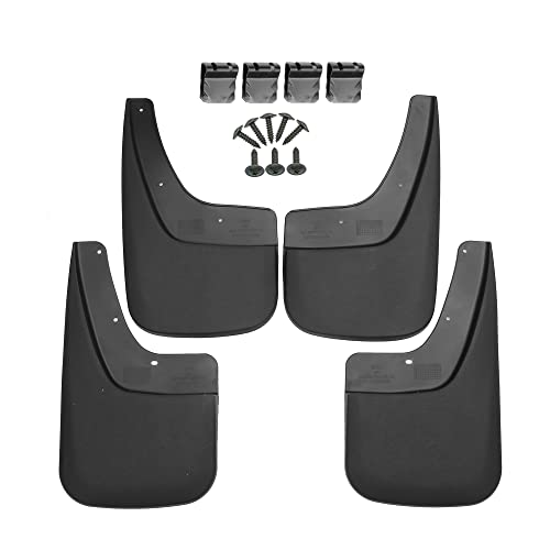 Image of ACROPIX Mud Flaps Splash Guard No-Drill Mudguards Wheels Protection Set Fit for GMC Sierra 1500 with Hardware - Pack of 16 Black
