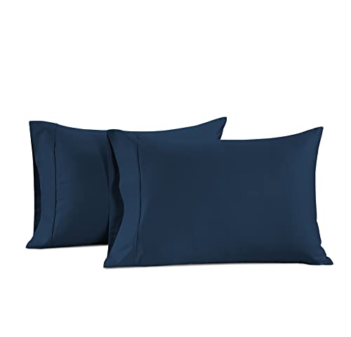 LANE LINEN Pillow Case Covers King Set of 2 100% Egyptian Cotton Sateen Soft Cool & Smooth 1000 Thread Count Cases - Denim