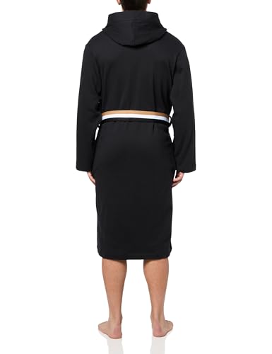 BOSS Mens French Terry Cotton Robe With Iconic Flag Belt Detail2