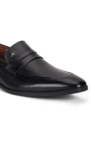 Image of Louis Philippe Men Premium Leather Breathable Lining Material Anti Slip with Heel TPR Sole Formal Slip-on Shoes