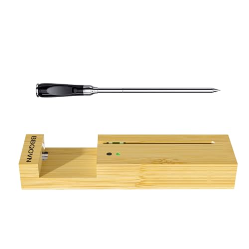 Meat Thermometer Wireless with 3.9mm Diameter Probe, 777FT Long Range Cooking Thermometer for Oven, Air Fryer, BBQ, Beef, Turkey, Chicken, Salmon, APP Remote Monitor