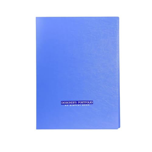 Image of Worldone A3 Size (Approx Double of A4-photocopy Paper) 1.2mm Virgin PP Portfolio Display Book -40 Fixed (Non Removable) Top Loading Photocopy Safe Binder Sleeves, (44.5 * 32 * 2.5 cm), Blue, Set of 1