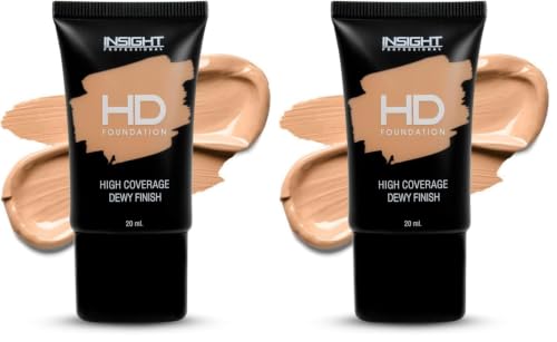 Image of INSIGHT HD Foundation | Dewy Finish | High Coverage| Blurring Properties| Lightweight | Fragrance Free |Flawless Look| Shade-LN10 (Pack of 2)
