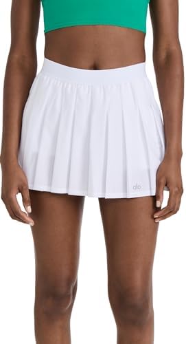Alo Yoga Women's Varsity Tennis Skirt, White, Large : Amazon.sg