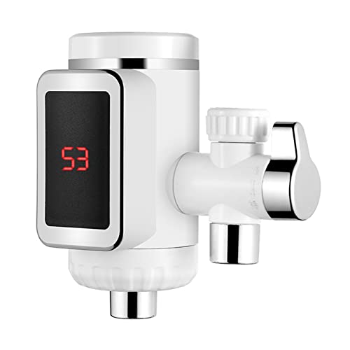 HTYQ, Hogar Sin Instalación Grifo De Calentador De Agua con Adaptador, Pantalla Digital Grifo De Calefacción Eléctrica Instantánea, Cocina Baño Grifo De Agua Caliente Sin Tanque