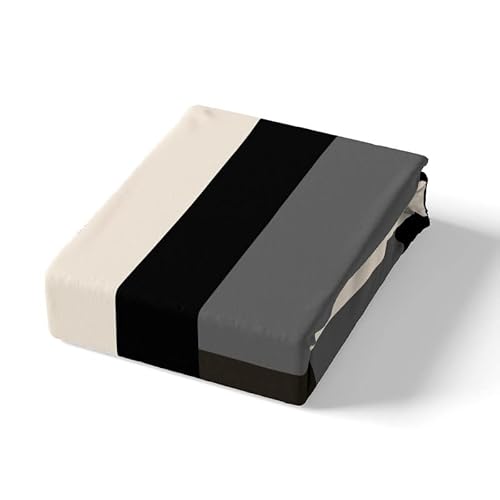 Geometry Sheet Set For Girls Boys Kids Geometric Square Pattern Sheets With Deep Pocket Fitted Sheet Room Decorative Modern Bed Sheets Set Abstract Art Black Grey Bedding Set Room Decor Full Size #TOP4