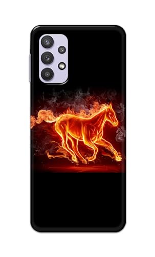 Image of PRINTFIDAA Printed Hard Back Cover Case for Samsung Galaxy M32 5G | Samsung Galaxy A32 5G Back Cover (Fiery Horse) -112