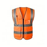 Hi Vis Vests for Women Men High Visibility Reflective Safety Security Vest with Pockets Zipper Front Meets ANSI/ISEA Standards