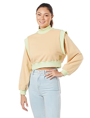 Blusão Moletom, Colcci, Feminino, Bege/ Verde, P