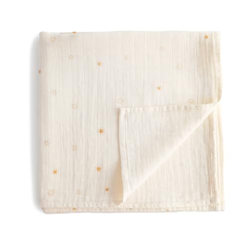 Image of mushie Muslin Baby Swaddle Blanket | 100% Organic Cotton (Sun)