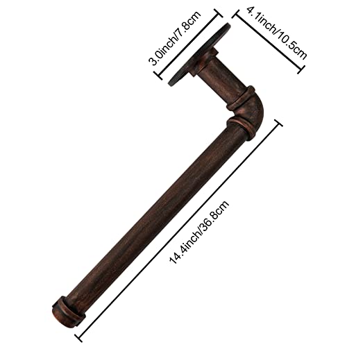Hoemlim Industrial Pipe Paper Towel Holder Under Cabinet Counter Dispenser Farmhouse Rustic Vintage Wall Mount Hanging Paper Towel Rack For Kitchen Bathroom(Red Bronze) #TOP3