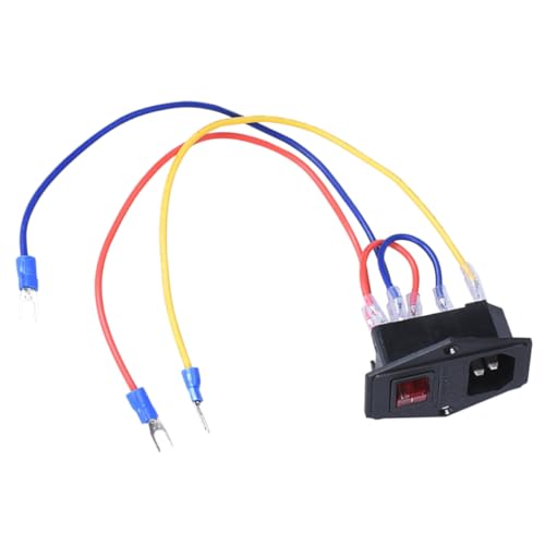 OKUMEYR 3pcs Power Outlet Rocker Module Fuse for Printer Parts Compatible Voltage for Home and Workshop Use
