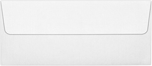 LUXPaper #10 Business Envelopes | Peel & Press | 4 1/8" x 9 1/2" | White Linen | 80lb. Text | 50 Qty