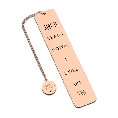 Copper Anniversary Bookmark Gifts for Men Women - 7 Year Wedding Copper Bookmark for Husband Wife, Romantic Anniversary Presents for Him Her, Copper Gifts for 7th Anniversary