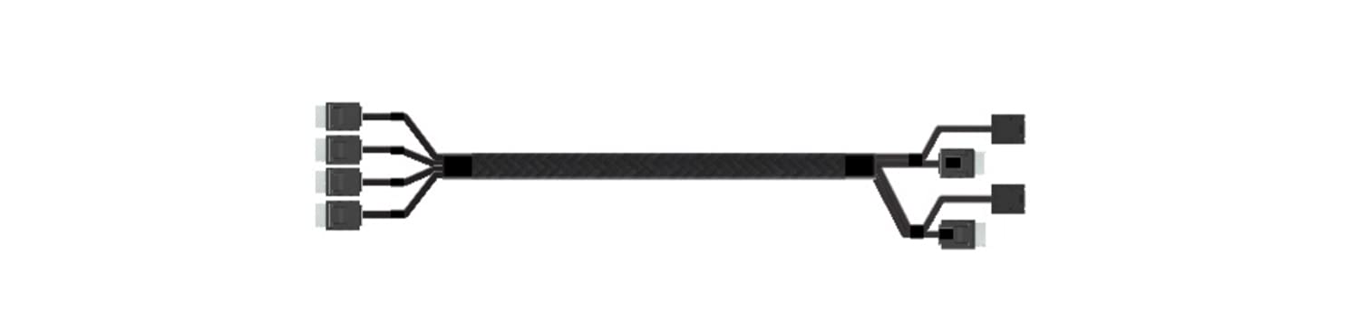 Intel 4P Switch Oculink Cable Kit, 4 x Oculink SF-8611, Male/Male, 0.65m, Black