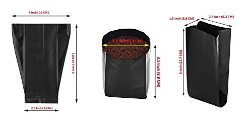 Image of Agritech Black Nursery Cover /Plant Grow Bag - 200 Nos (4x5, 200)