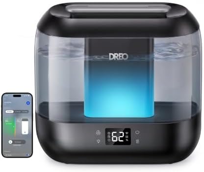 DREO Smart Humidifiers for Bedroom, 4L Cool Mist Humidifier