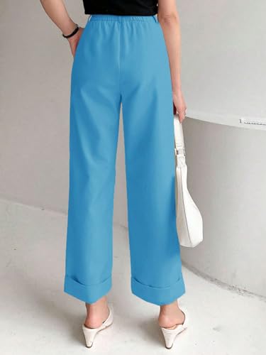 Image of KOTTY Women's Cotton Blend Cross Pocket Solid Trousers