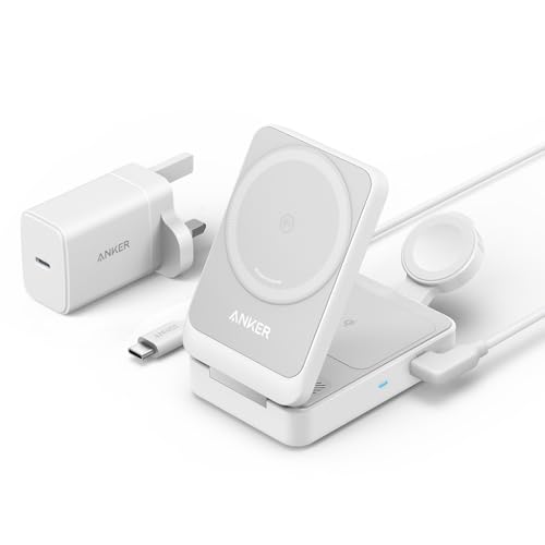 Anker MagGo 3-in-1 Wireless Charging Station, MagSafe-Compatible ...