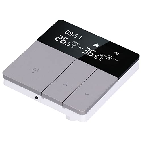 Acouto TermostatoTemperatura, 3.4X3.4X1.6In WiFi Aplicación Inteligente Control De Voz Termostato Remoto Temperatura para Oficina En Casa(GE Fontanería + Calefacción)
