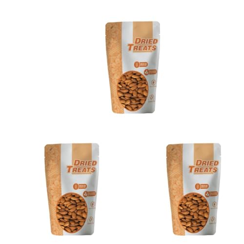 Image of Dried Treats Almonds 250 Grams - Raw, Whole And Delicious |Crunchy Texture without Sugar and Salt | Ideal for Snacking, Baking, Smoothies & Meal also for Healthy Lifestyle (Pack of 3)