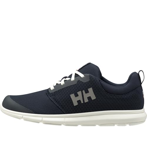 Helly Hansen Men's Feathering Shoes - Breathable Sailing Sneakers - Non-Marking Boat Footwear - Non-Marking Rubber Sole - Breathable Design with Lightweight Construction - 597 Navy/Off White - 11.5