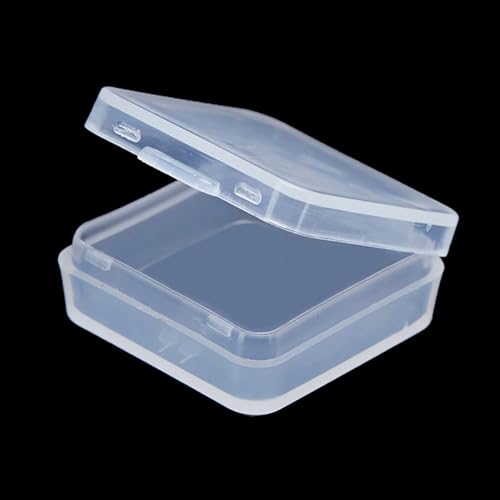 Image of 12 Pack Clear Square Plastic Beads Storage Containers Box (1.06 x 1.06 x 0.39 Inch), Square Bead Organizers for Small items, Crafts, Beads, Coins, Jewelry and Business Cards