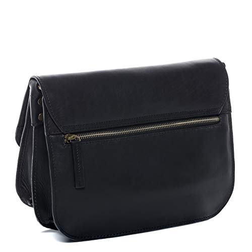 SID & VAIN Women's Fran Black Leather Shoulder Bag & Cross-Body Bag, 10.4 x 7.2 x 3.6 Inches, Handbag4