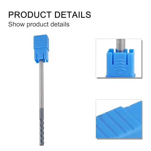 Image of Carbide Square End Mill Cutter, 4 Flute Extra Long Shank 6Mm*150mm Carbide End Mill for Milling Alloy Steels, Hardened Steel, Metal & More