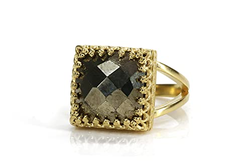 Bague en or et pyrite Anémone accessoire mode du quotidien