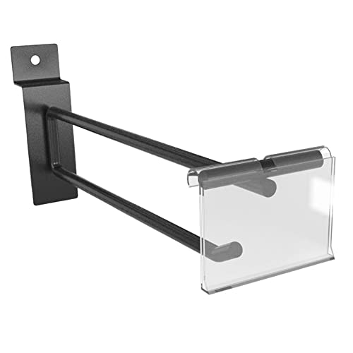 Slatwall Hooks Peg Hooks for Slatwall with Scanner Tag Holder, 25 Pack Merchandise Apparel Display Hooks, Black 6