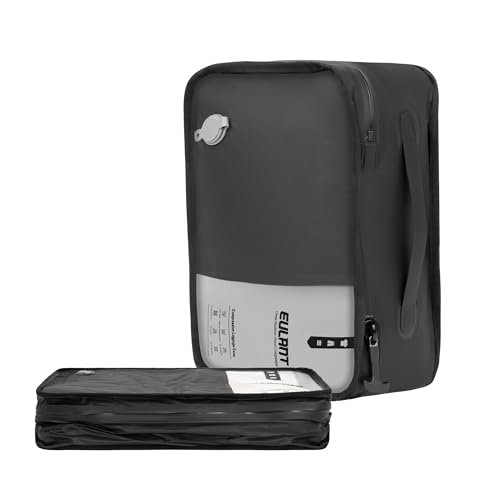 EULANT 12'' Bolsa al Vacío para Maleta, Resistente al Agua de Compresión para Viajes de Negocios, Organizadores de Embalaje de Viaje Suave con Cremallera Hermética IP67, Gran Apertura