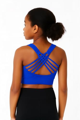Kurve Girl’s Seamless Strappy Back Stretchy Crop Undershirt Bra, Made in USA4