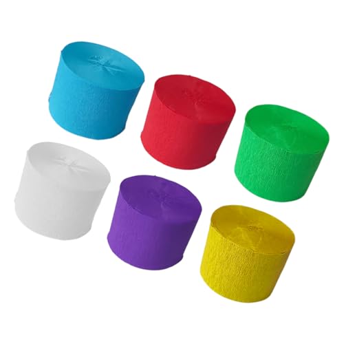 KONTONTY Elegant Green Crepe Paper Rolls 6 Pack Streamer Decorations for Parties Birthdays Weddings Decorative Supplies for Boys and Fun