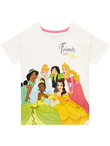 Disney Girls Princess Jasmine, Cinderella, Ariel and Belle T-Shirt Kids Short Sleeve Top Daywear for Kids