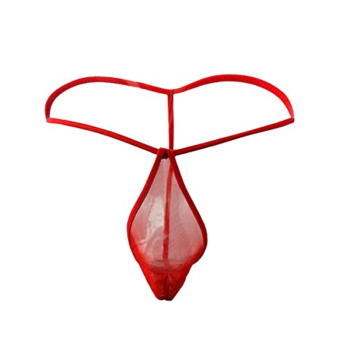 COMLIFE Men's Bulge Pouch Thongs Underwear Low Rise Butt-flaunting T-back Thin String Underpants