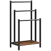 HOOBRO Freestanding Towel-Rack, 3 Tier Blanket Ladder Holder for Bathroom, 16.9"L x 11"W x 31.9"H, Metal Blanket Rack, Industrial Drying and Display Rack with Shelf, Rustic Brown and Black BF03LB01