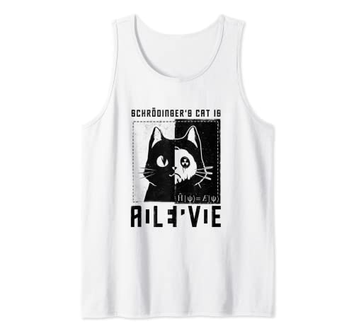 Gato De Schrödinger Vivo Y Muerto Física Cuántica Camiseta sin Mangas
