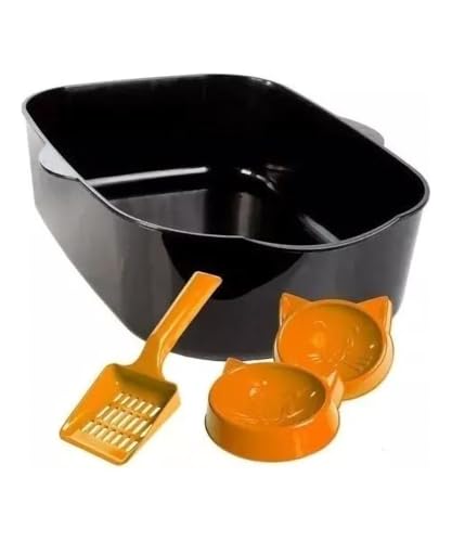 Kit 2 Caixas De Areia Bandeja Furba Desmontável Para Gatos Preta