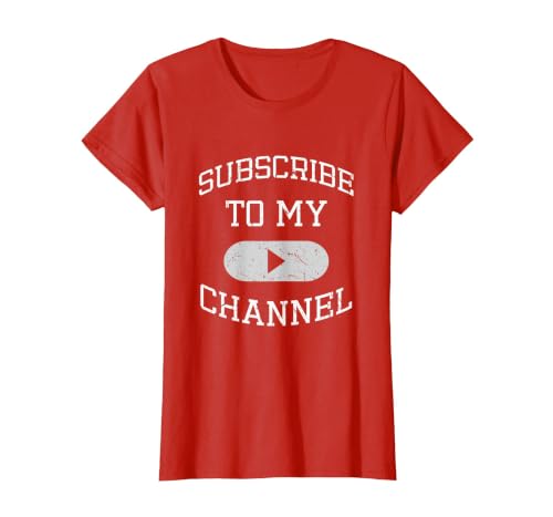 Subscribe to My Channel Content Creator Social Media T-Shirt, Women, Red, XX-Large