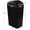 Cand 14 L Small Plastic Trash Can, 3.2 Gallon Slim Swing Lid Garbage Bins (Black)