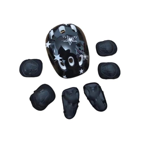 Conjunto de 7 piezas para niños con casco de bicicleta y protección de patines