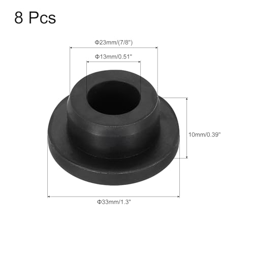 Image of MECCANIXITY 8pcs T-Shaped Silicone Plugs 23mm 7 /8 Inch Dia Snap in Plug Hole Seal Cover Round Rubber Stopper for Kitchen Rubber Bulkheads Waterproof Sealing Plugs Black