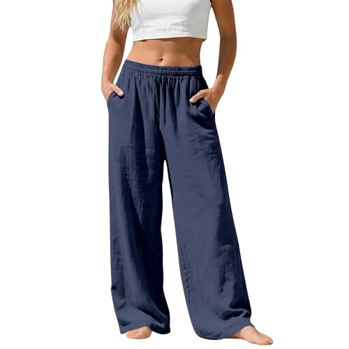 Pantaloni in Lino Estivi Donna: Pantaloni di lino da donna sono realizzati al 70% viscosa e al 30% lino, un tessuto che non solo è leggero e traspirante, ma ha anche buone proprietà di traspirazione e mantiene la pelle asciutta e confortevole anche in estate.