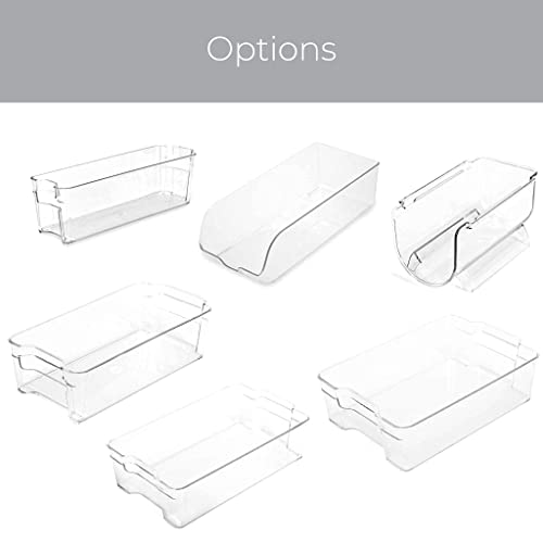 Smart Design Stackable Refrigerator Bin - 6 X 12 Inch - Bpa Free Plastic Resin - Fridge, Freezer, Pantry Organizer, Cabinet Storage, Food, Produce, Fruit Containers - Kitchen Organization - Clear #TOP5