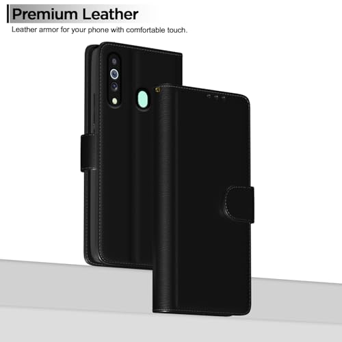 Image of Pikkme Samsung Galaxy M30 Flip Case Leather Finish | Inside TPU with Card Pockets | Wallet Stand and Shock Proof | Magnetic Closing | Complete Protection Flip Cover for Samsung Galaxy M30 (Black)