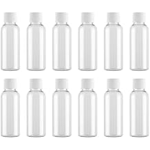 12PCS 30ml/1oz Empty Refillable PET Transparent Plastic Jar Bottles Travel Cosmetic Container Pot Holder With Plastic Screw Lid For Lotion Essential Oil Toner PerfumeCap Color Random